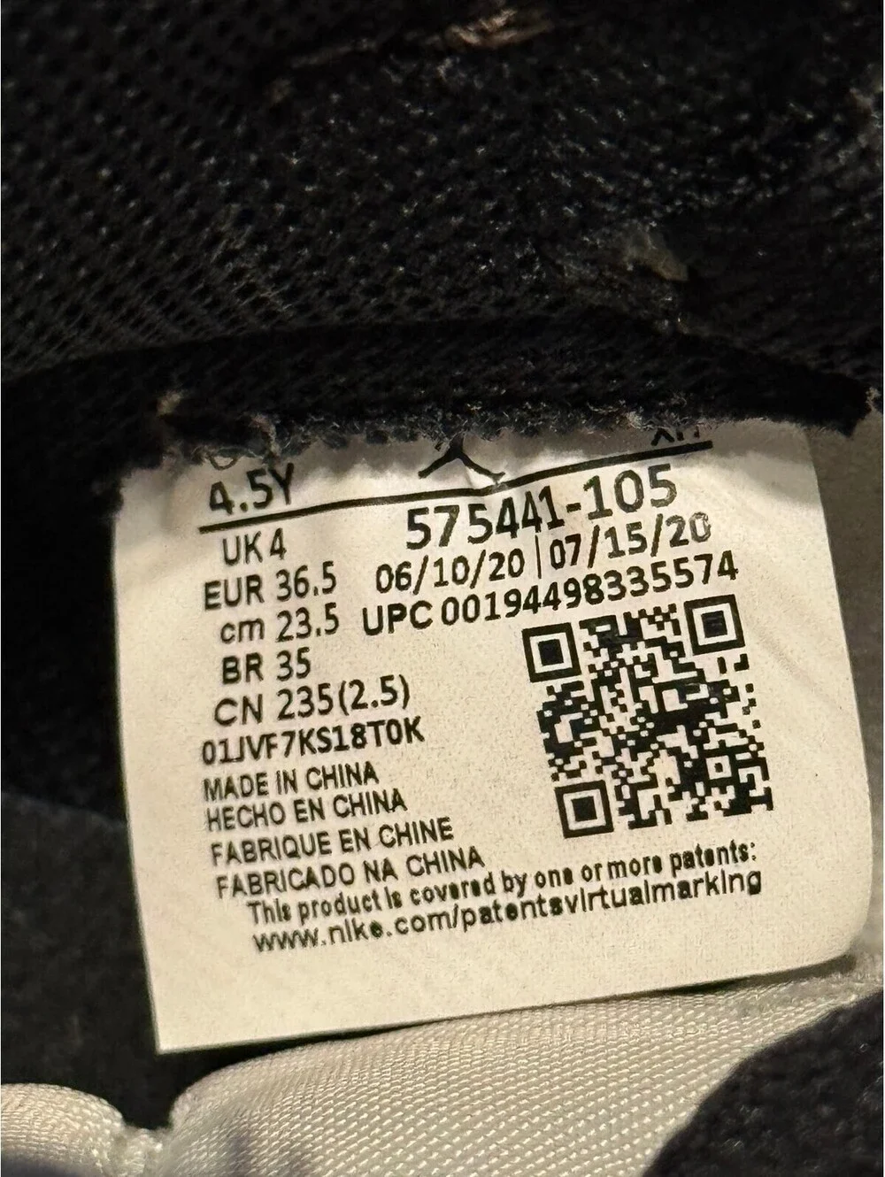 Size 4.5Y - Jordan 1 Retro OG High Dark Mocha